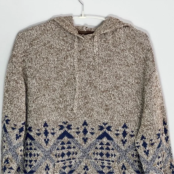Lucky Brand Patterned Hooded Sweater – Tan, XL - Picture 2 of 11